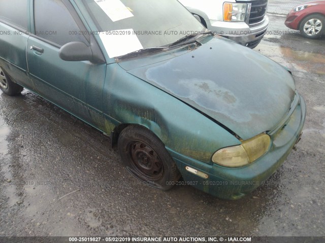 KNJLT06H9V6198306 - 1997 FORD ASPIRE GREEN photo 6