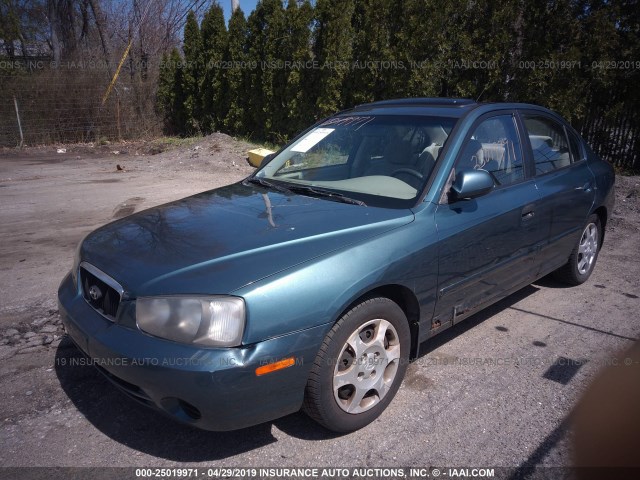 KMHDN45D83U537858 - 2003 HYUNDAI ELANTRA GLS/GT GREEN photo 2