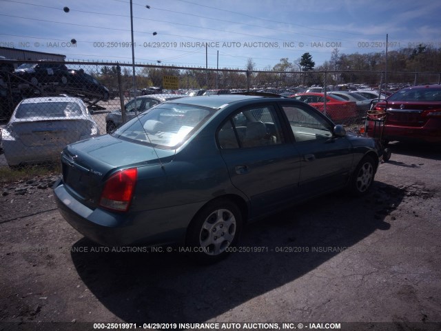 KMHDN45D83U537858 - 2003 HYUNDAI ELANTRA GLS/GT GREEN photo 4