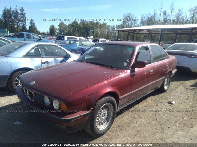 WBAHD2315LBF66574 - 1990 BMW 535 I AUTOMATIC RED photo 2