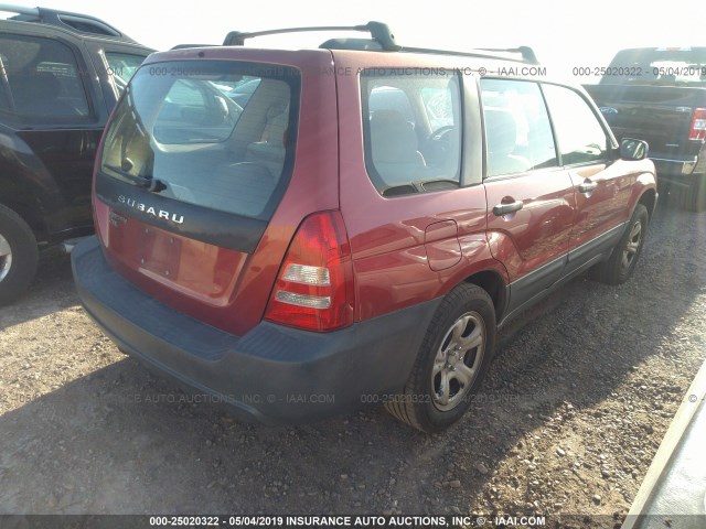 JF1SG63685H742328 - 2005 SUBARU FORESTER 2.5X RED photo 4