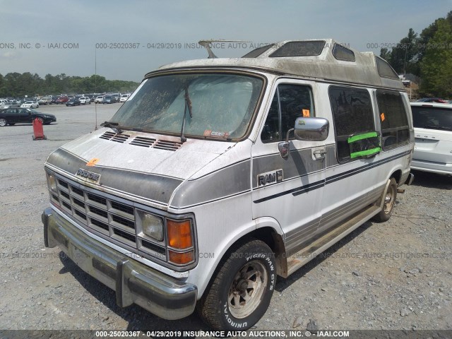 2B6HB21Y8KK341164 - 1989 DODGE RAM VAN B250 WHITE photo 2