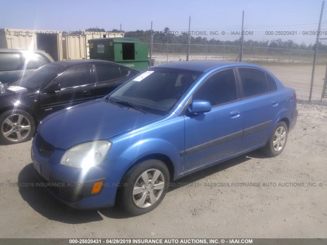 KNADE223096546939 - 2009 KIA RIO LX/SX BLUE photo 2