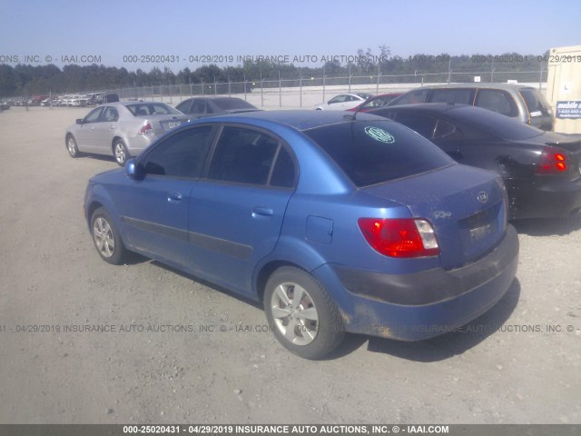 KNADE223096546939 - 2009 KIA RIO LX/SX BLUE photo 3