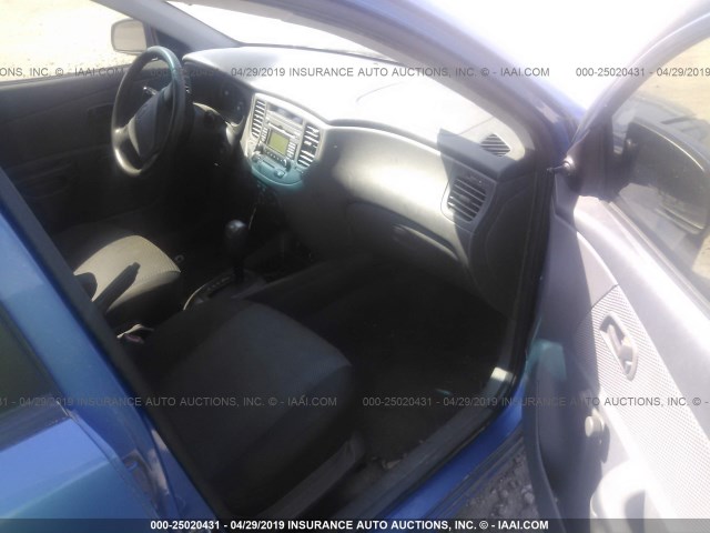 KNADE223096546939 - 2009 KIA RIO LX/SX BLUE photo 5