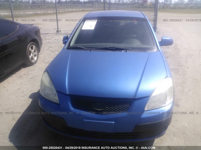 KNADE223096546939 - 2009 KIA RIO LX/SX BLUE photo 6