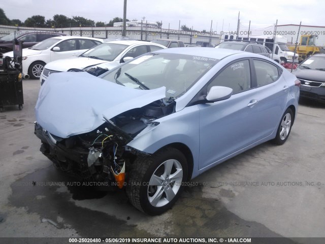 KMHDH4AE1DU501355 - 2013 HYUNDAI ELANTRA GLS/LIMITED BLUE photo 2