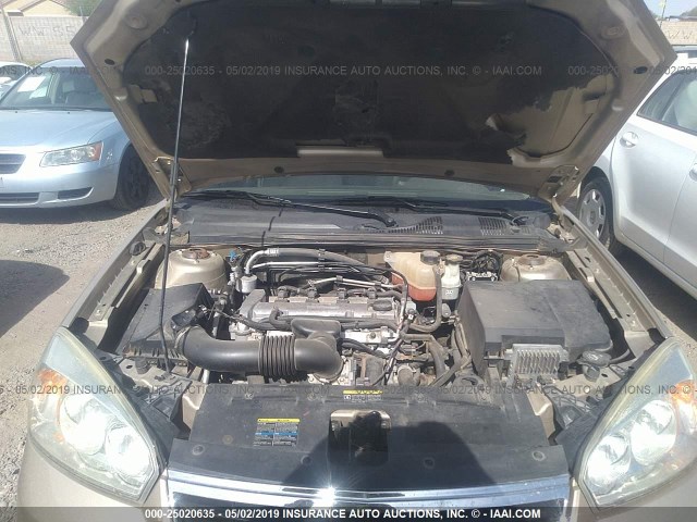 1G1ZS58F97F307500 - 2007 CHEVROLET MALIBU LS GOLD photo 10