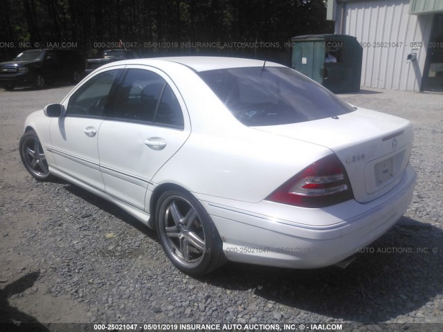 WDBRF52H86A915654 - 2006 MERCEDES-BENZ C GENERATION 2006 230 WHITE photo 3