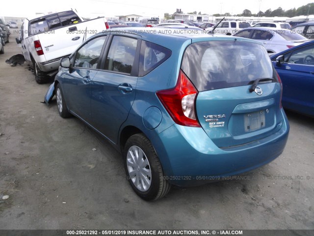 3N1CE2CP0EL387200 - 2014 NISSAN VERSA NOTE S/S PLUS/SV/SL TEAL photo 3