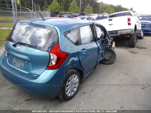 3N1CE2CP0EL387200 - 2014 NISSAN VERSA NOTE S/S PLUS/SV/SL TEAL photo 4