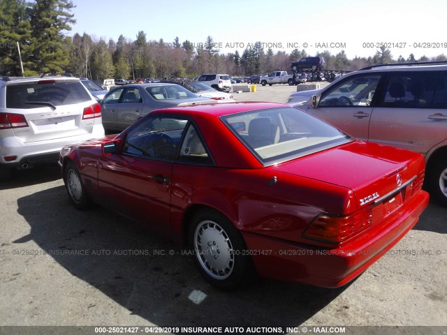 WDBFA61E0NF046371 - 1992 MERCEDES-BENZ 300 SL RED photo 3