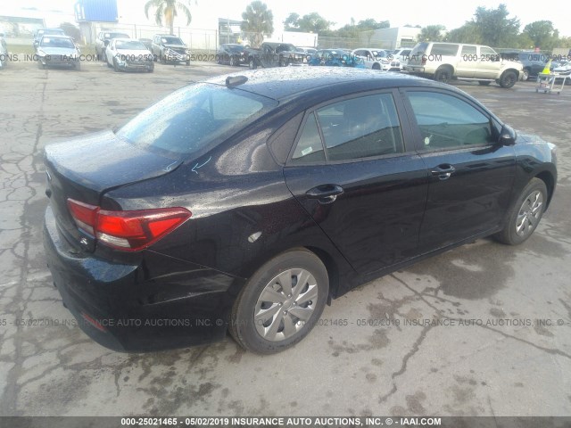 3KPA24AB5KE202283 - 2019 KIA RIO S BLACK photo 4