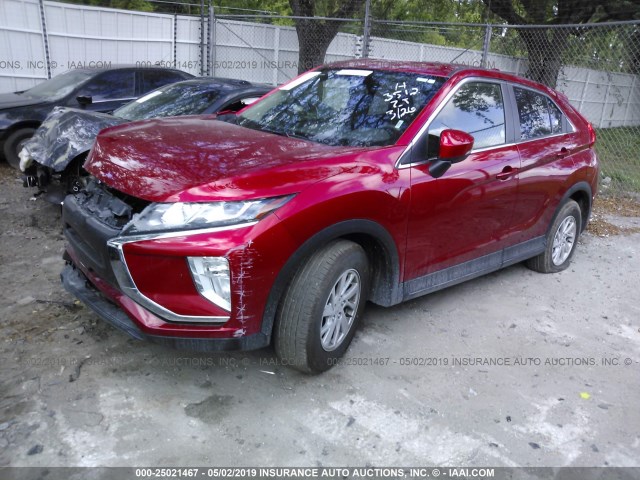 JA4AS3AA2KZ013512 - 2019 MITSUBISHI ECLIPSE CROSS ES RED photo 2