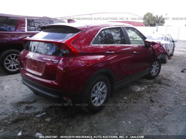 JA4AS3AA2KZ013512 - 2019 MITSUBISHI ECLIPSE CROSS ES RED photo 4