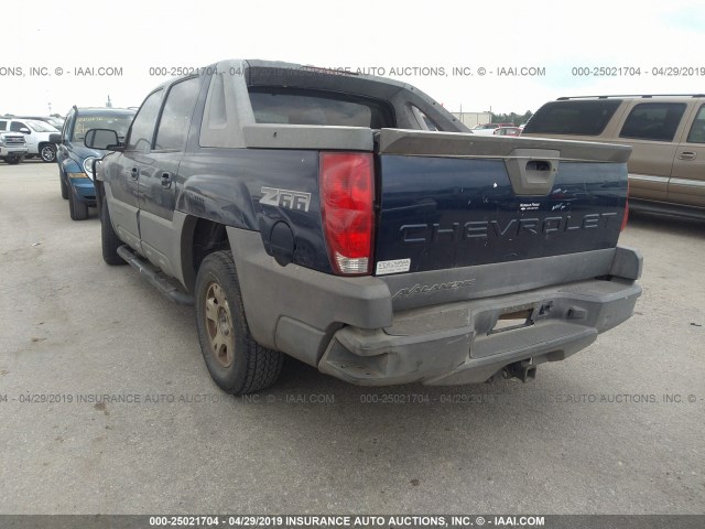 3GNEC13T42G325135 - 2002 CHEVROLET AVALANCHE C1500 BLUE photo 3