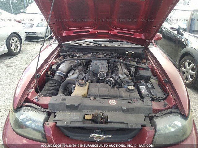 1FAFP48Y13F372719 - 2003 FORD MUSTANG COBRA SVT RED photo 10