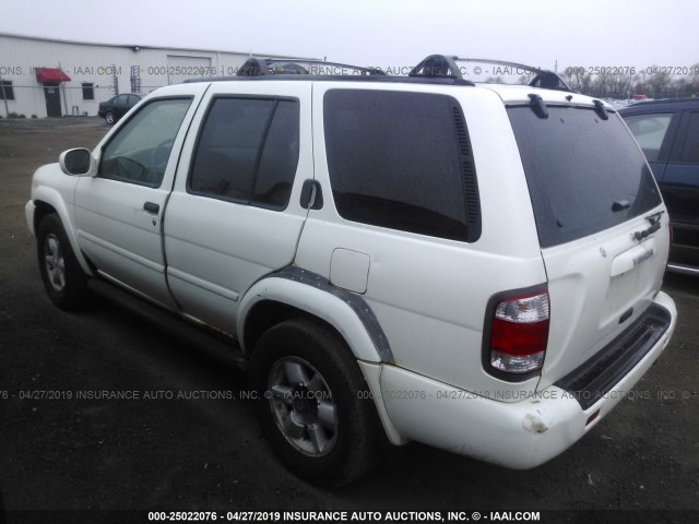 JN8DR09Y41W615329 - 2001 NISSAN PATHFINDER LE/SE/XE WHITE photo 3