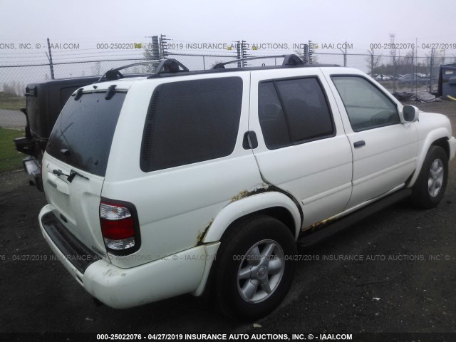 JN8DR09Y41W615329 - 2001 NISSAN PATHFINDER LE/SE/XE WHITE photo 4