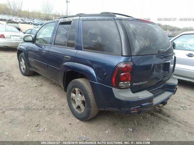 1GNDT13S622518558 - 2002 CHEVROLET TRAILBLAZER  BLUE photo 3