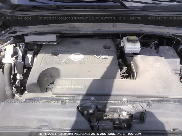 5N1AR2MN4GC625727 - 2016 NISSAN PATHFINDER S/SV/SL/PLATINUM GRAY photo 10