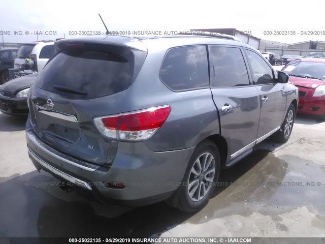 5N1AR2MN4GC625727 - 2016 NISSAN PATHFINDER S/SV/SL/PLATINUM GRAY photo 4