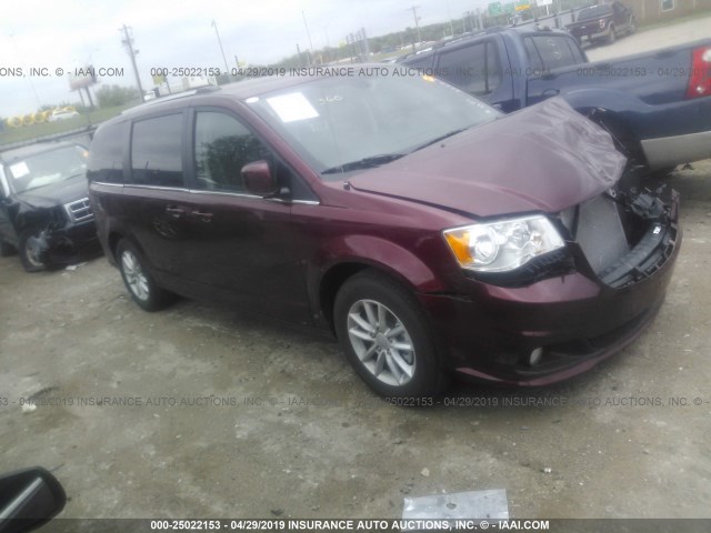 2C4RDGCG8KR579728 - 2019 DODGE GRAND CARAVAN SXT MAROON photo 1