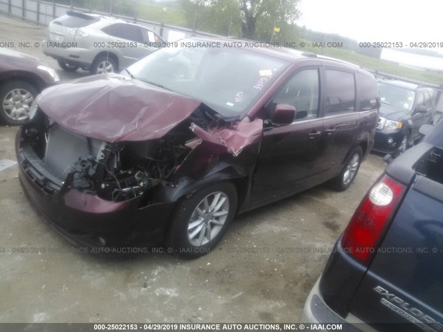 2C4RDGCG8KR579728 - 2019 DODGE GRAND CARAVAN SXT MAROON photo 2