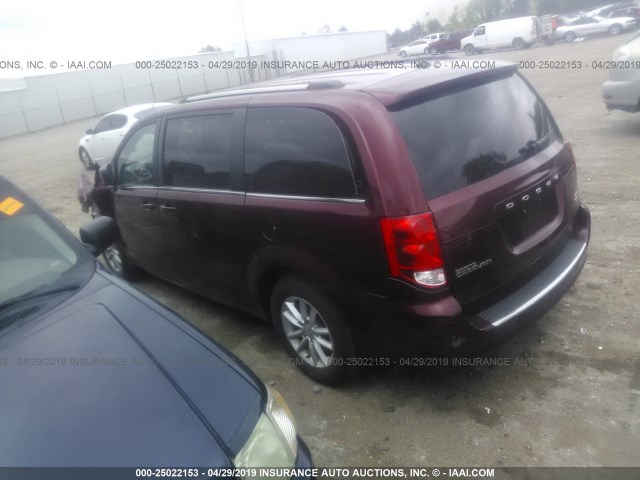 2C4RDGCG8KR579728 - 2019 DODGE GRAND CARAVAN SXT MAROON photo 3