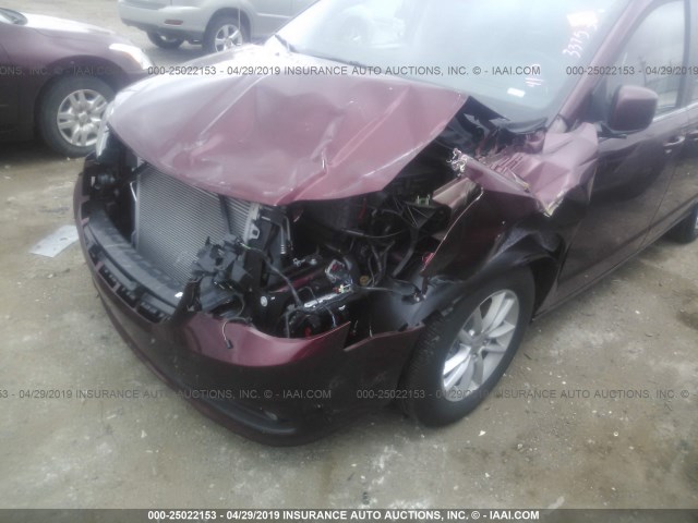 2C4RDGCG8KR579728 - 2019 DODGE GRAND CARAVAN SXT MAROON photo 6