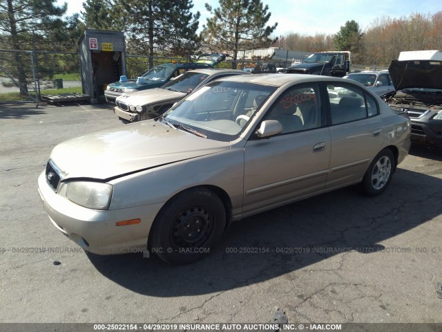 KMHDN45D72U366499 - 2002 HYUNDAI ELANTRA GLS/GT BEIGE photo 2