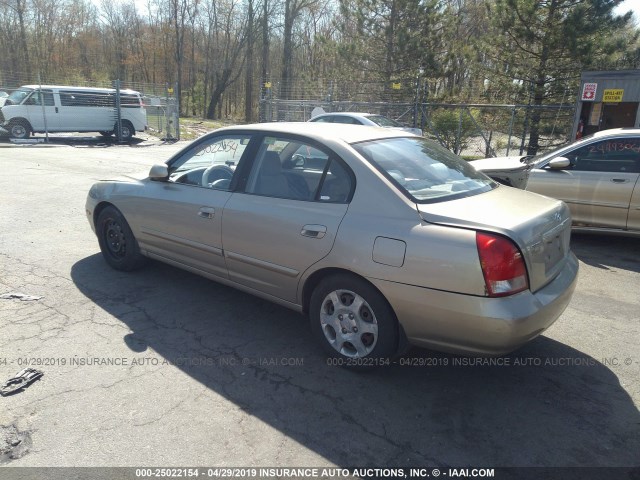 KMHDN45D72U366499 - 2002 HYUNDAI ELANTRA GLS/GT BEIGE photo 3