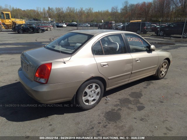 KMHDN45D72U366499 - 2002 HYUNDAI ELANTRA GLS/GT BEIGE photo 4