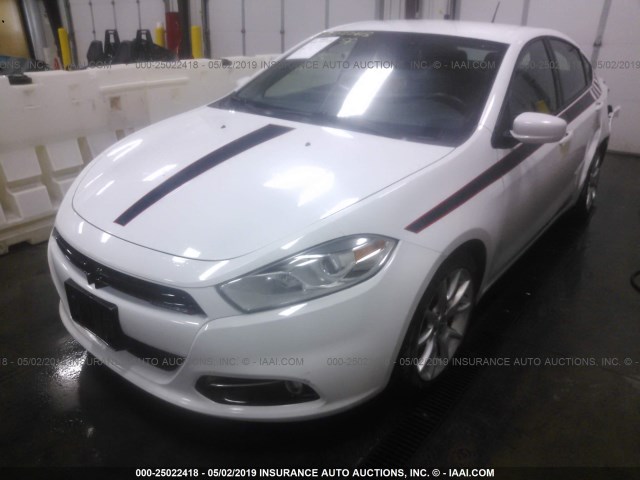 1C3CDFBA8DD288136 - 2013 DODGE DART SXT WHITE photo 2