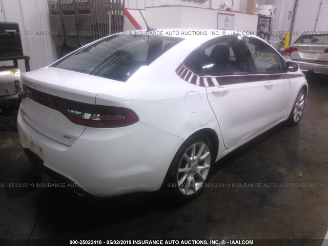 1C3CDFBA8DD288136 - 2013 DODGE DART SXT WHITE photo 4