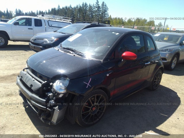 3C3CFFFH4DT528620 - 2013 FIAT 500 ABARTH BLACK photo 2