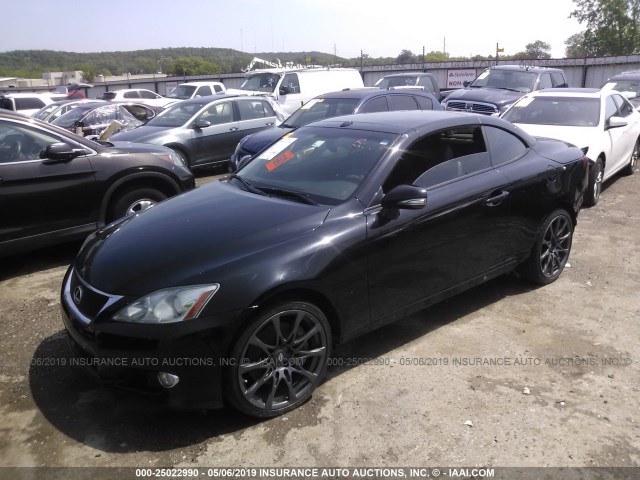 JTHFE2C23A2500890 - 2010 LEXUS IS 350 BLACK photo 2