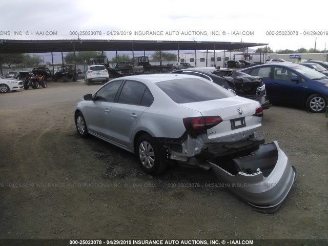 3VW267AJ6GM306406 - 2016 VOLKSWAGEN JETTA S SILVER photo 3