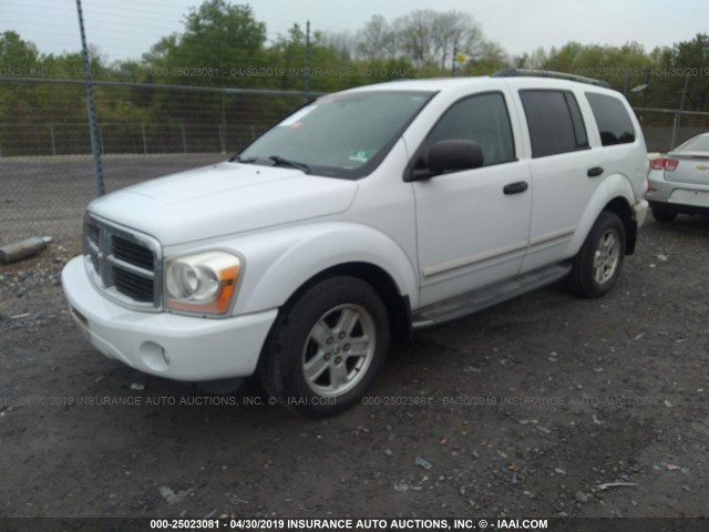 1D8HB582X6F177887 - 2006 DODGE DURANGO LIMITED WHITE photo 2