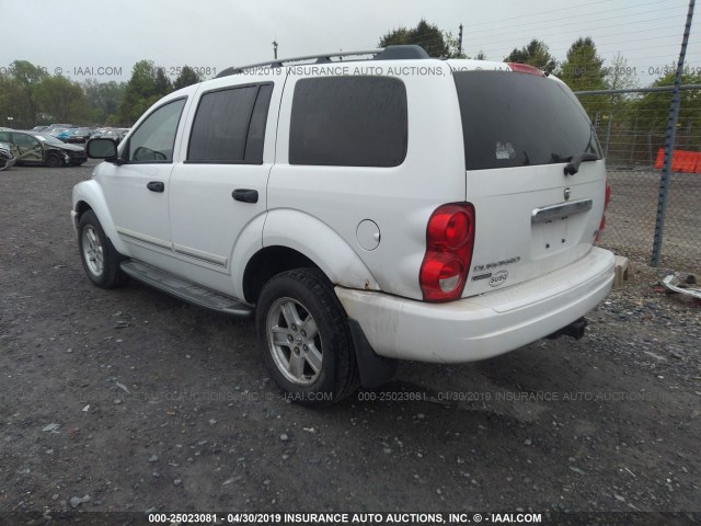 1D8HB582X6F177887 - 2006 DODGE DURANGO LIMITED WHITE photo 3