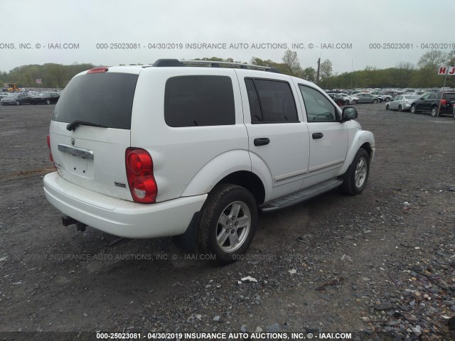 1D8HB582X6F177887 - 2006 DODGE DURANGO LIMITED WHITE photo 4