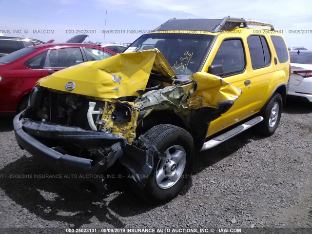 5N1ED28TX2C518263 - 2002 NISSAN XTERRA XE/SE YELLOW photo 2