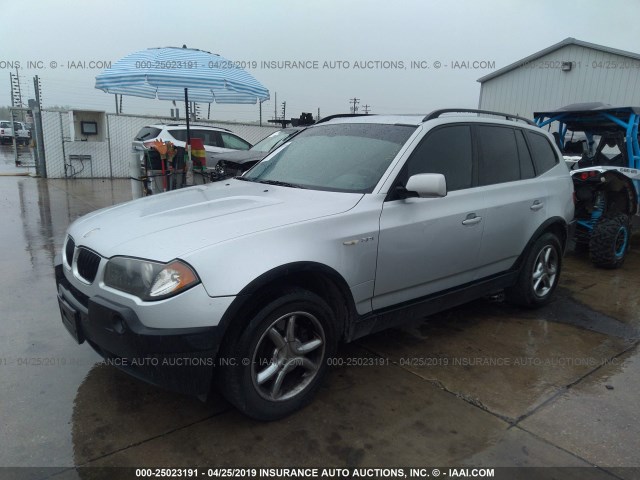 WBXPA93494WA61502 - 2004 BMW X3 3.0I SILVER photo 2