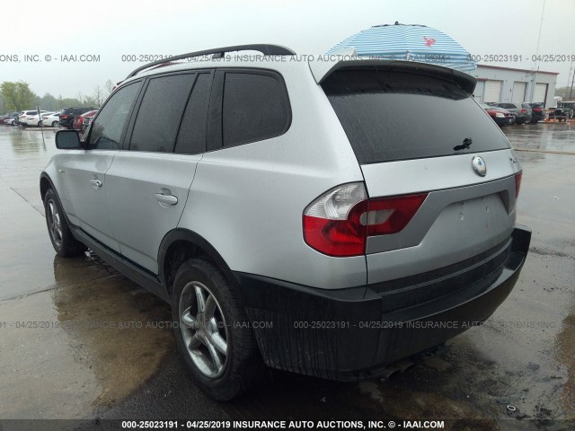 WBXPA93494WA61502 - 2004 BMW X3 3.0I SILVER photo 3