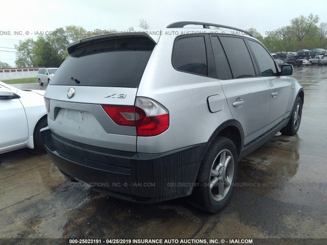 WBXPA93494WA61502 - 2004 BMW X3 3.0I SILVER photo 4