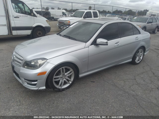 WDDGF4HB9CA622854 - 2012 MERCEDES-BENZ C 250 SILVER photo 2