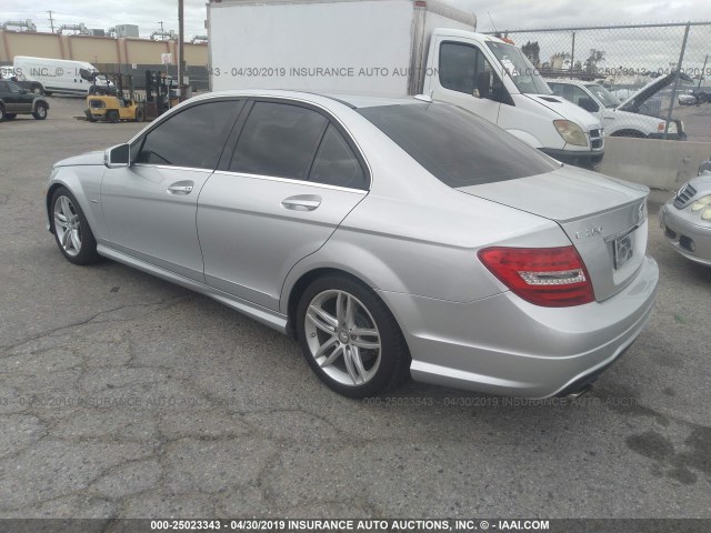 WDDGF4HB9CA622854 - 2012 MERCEDES-BENZ C 250 SILVER photo 3