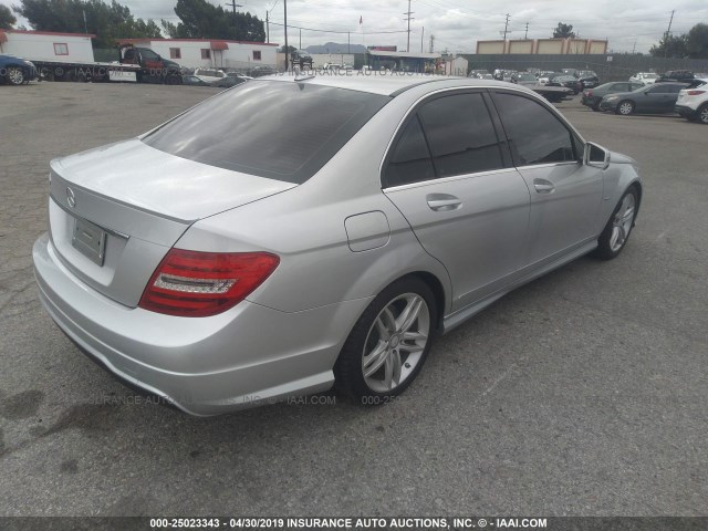 WDDGF4HB9CA622854 - 2012 MERCEDES-BENZ C 250 SILVER photo 4