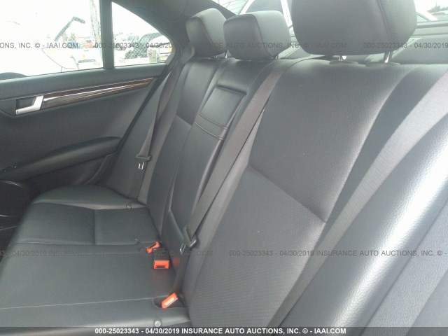 WDDGF4HB9CA622854 - 2012 MERCEDES-BENZ C 250 SILVER photo 8