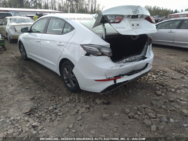 5NPD84LF4JH252243 - 2018 HYUNDAI ELANTRA SEL/VALUE/LIMITED WHITE photo 3